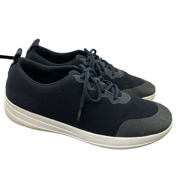 Fitflop Knit Chukka Sneakers Mens 10 Navy Blue Lightweight Lace Up Denim Texture Amazon.com | FitFlop Womens Superderby Lace Up Shoes, Blue  main image 4